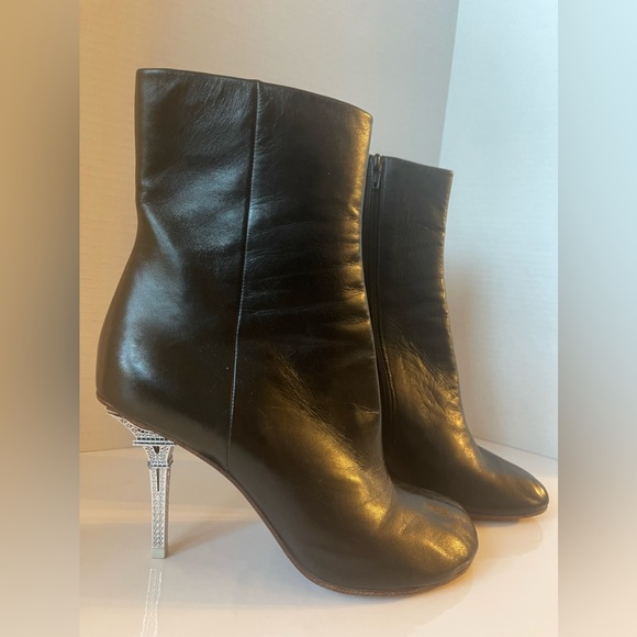 Vetements SS19 Upside down Eiffel Tower heeled boot in black sz 39 - Picture 4 of 10